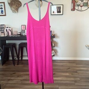 Women’s hot pink sweater dress 2 piece XXL
